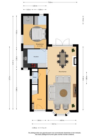 Plattegrond - Clara's Pad 20, 4451 HD Heinkenszand - Begane grond - 2D.jpg